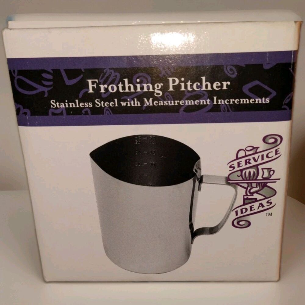 Service Ideas Milk Frothing Pitcher 32 Oz Frother Cup Inside Measurement 18/8